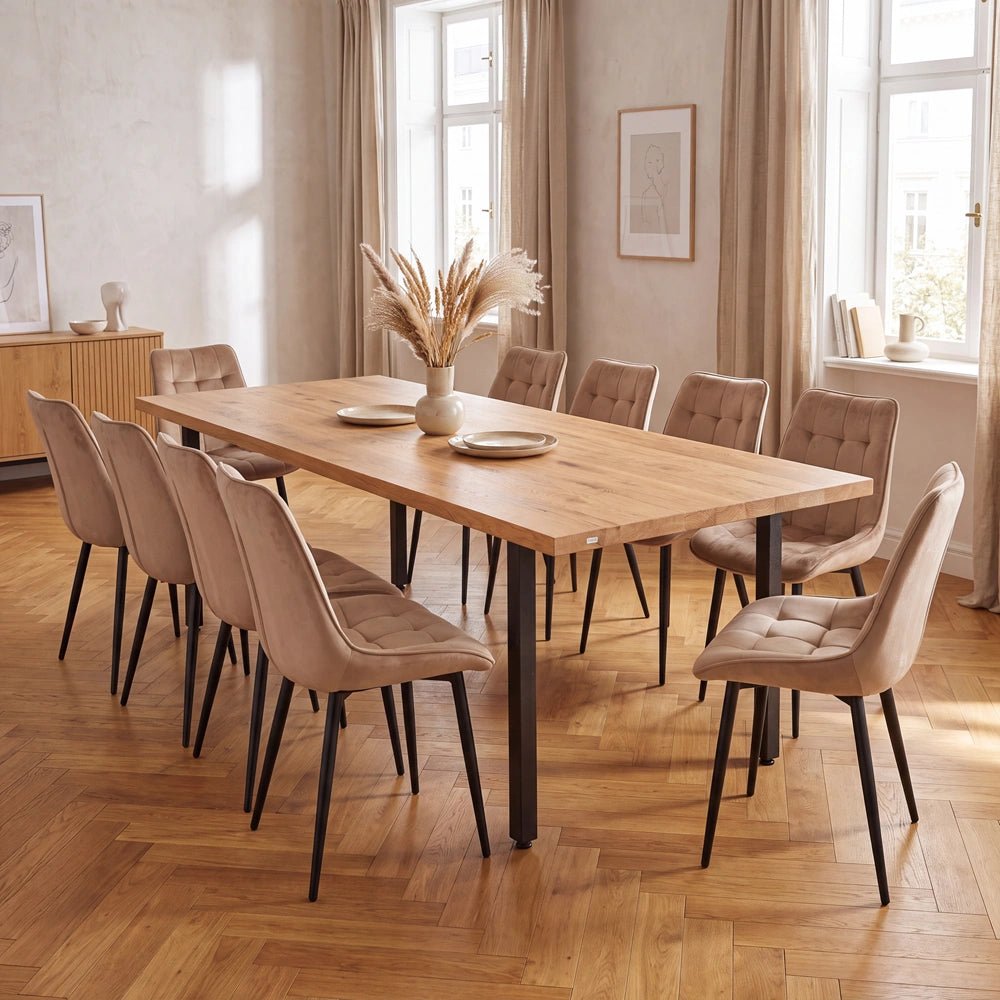 Eichenholztisch im klassischen Stil – für 8 Personen – 200 x 100 x 4 cm
