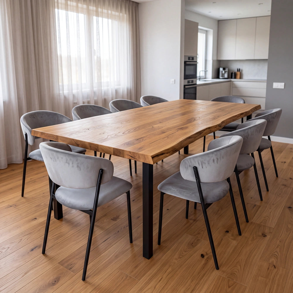 Eichentisch im rustikalen Stil – für 8 Personen – 200 x 100 x 4 cm