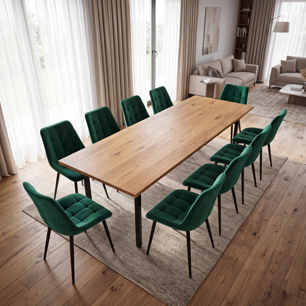 Eichenholztisch im klassischen Stil – für 8 Personen – 200x100x2,6 cm
