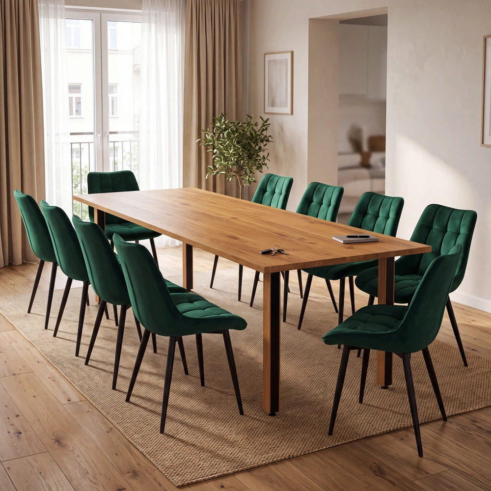 Eichenholztisch im klassischen Stil – für 8 Personen – 200x100x2,6 cm
