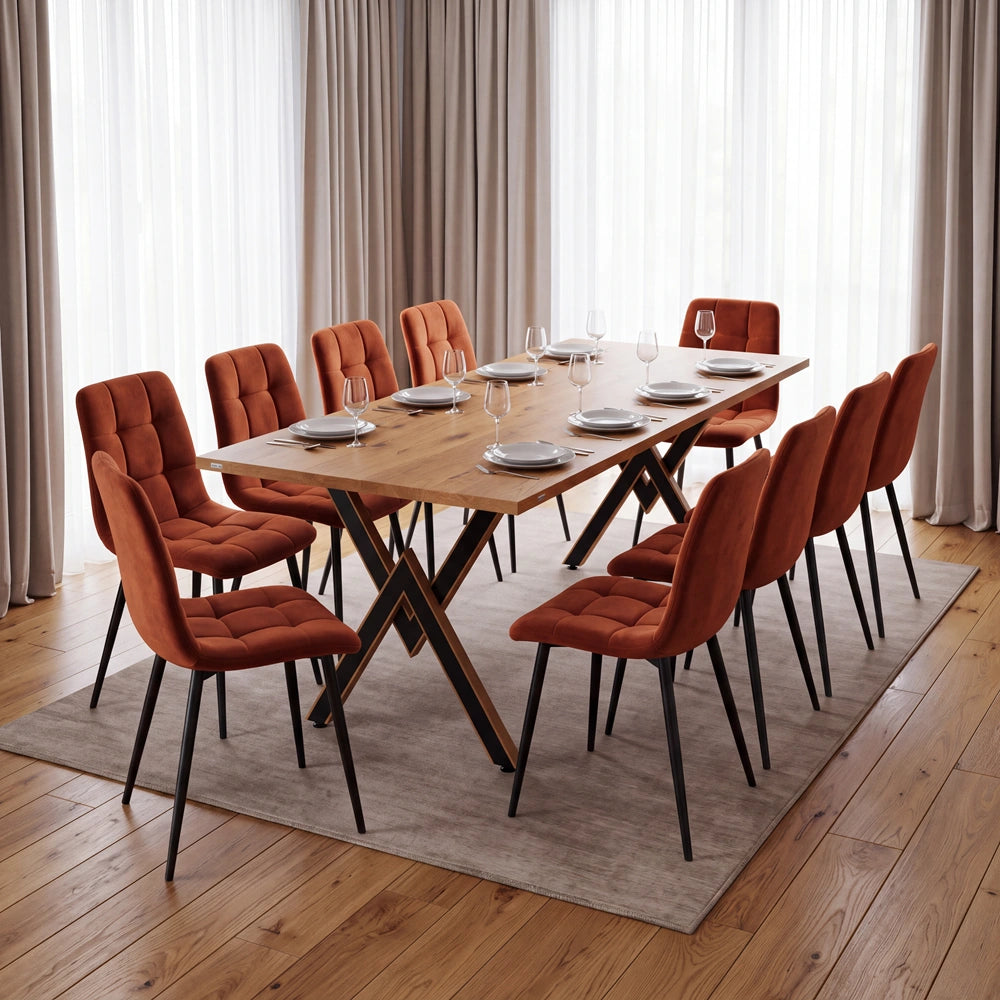 Eichenholztisch im klassischen Stil – für 8 Personen – 200x100x2,6 cm