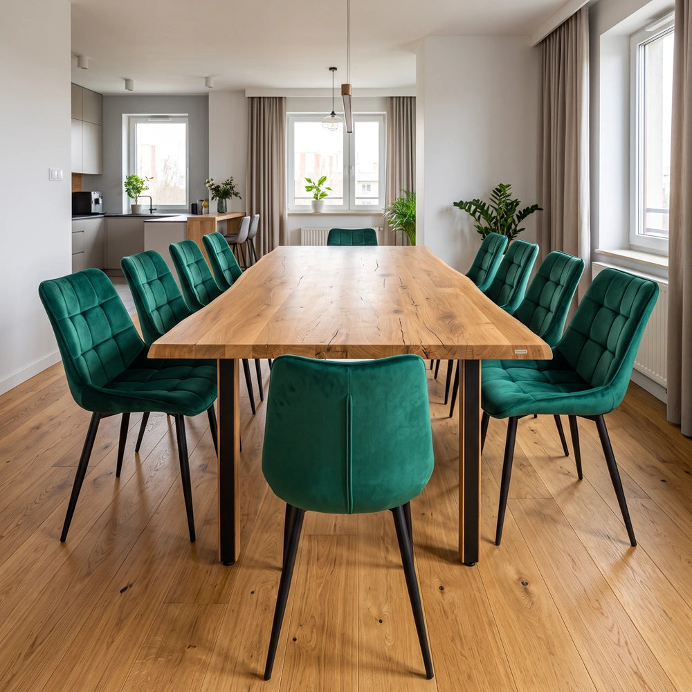 Eichenholztisch im rustikalen Stil – für 10 Personen – 240 x 100 x 4 cm