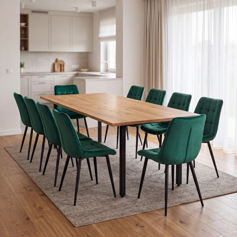 Eichenholztisch im klassischen Stil – für 10 Personen – 220x100x2,6 cm