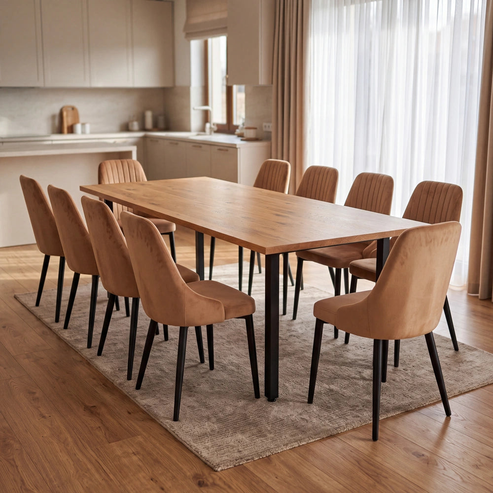 Eichenholztisch im klassischen Stil – für 8 Personen – 200x100x2,6 cm