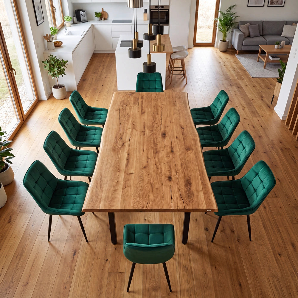 Eichenholztisch im rustikalen Stil – für 10 Personen – 240 x 100 x 4 cm
