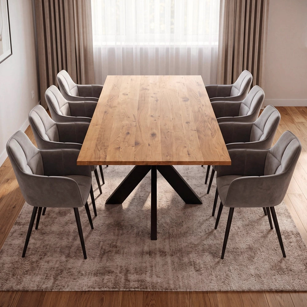 Eichenholztisch im klassischen Stil – für 8 Personen – 200x100x2,6 cm