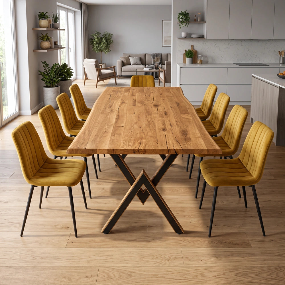 Eichentisch im rustikalen Stil – für 8 Personen – 200 x 100 x 4 cm