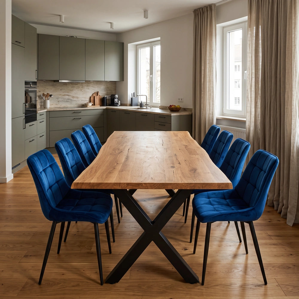 Eichentisch im rustikalen Stil – für 8 Personen – 200 x 100 x 4 cm