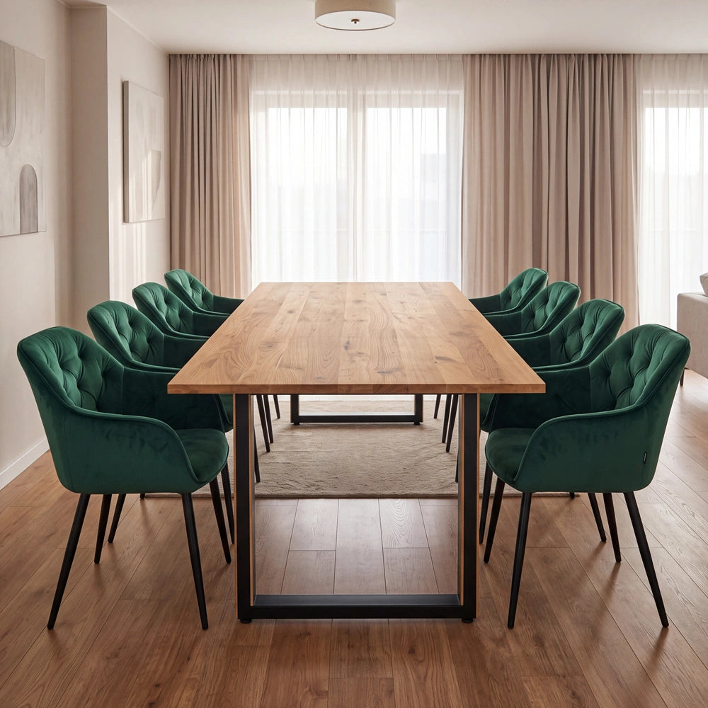 Eichenholztisch im klassischen Stil – für 6 Personen – 180x85x2,6 cm