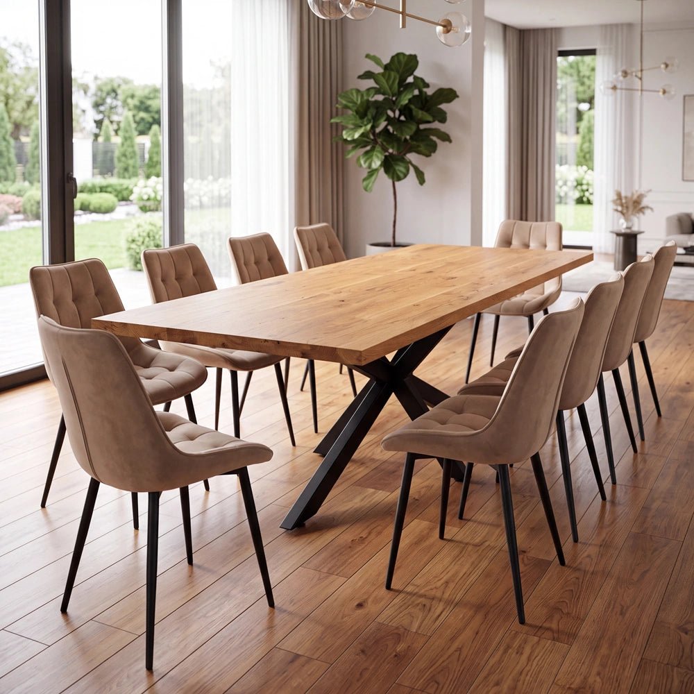 Eichenholztisch im klassischen Stil – für 8 Personen – 200 x 100 x 4 cm
