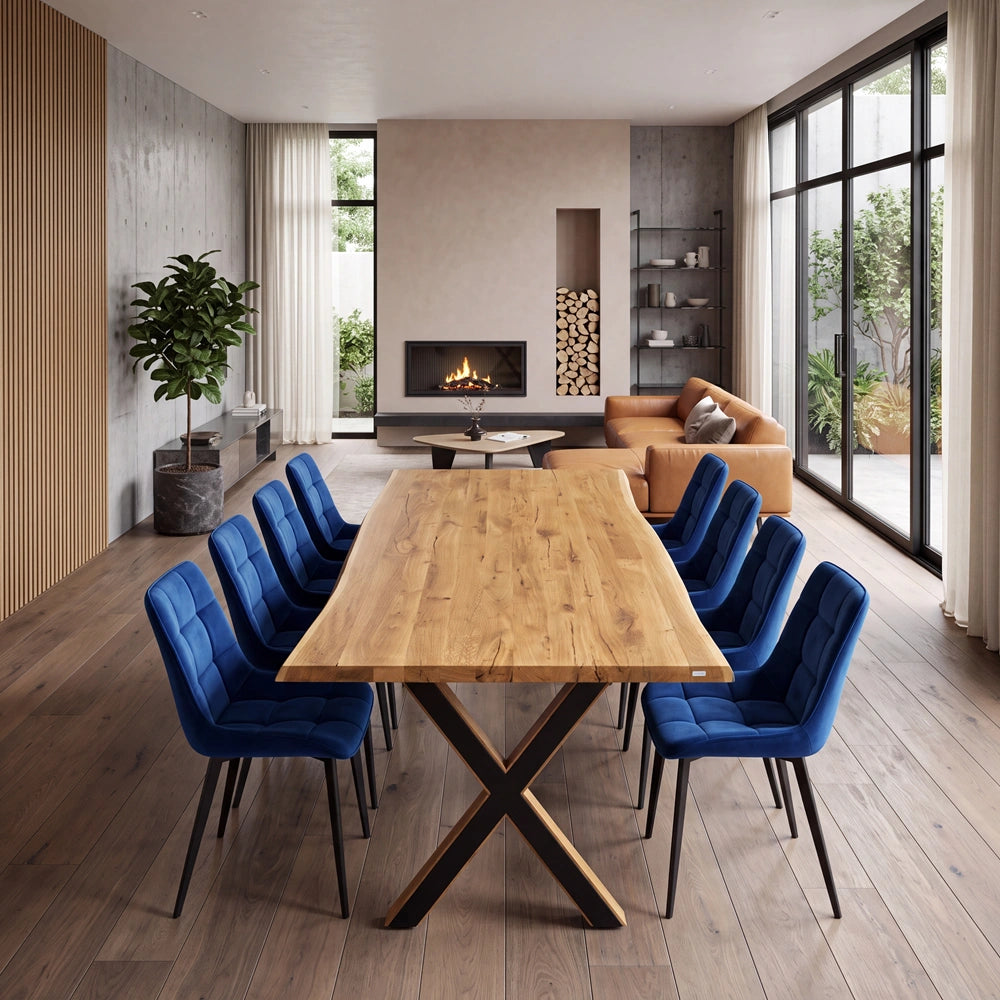 Eichentisch im rustikalen Stil – für 8 Personen – 200 x 100 x 4 cm
