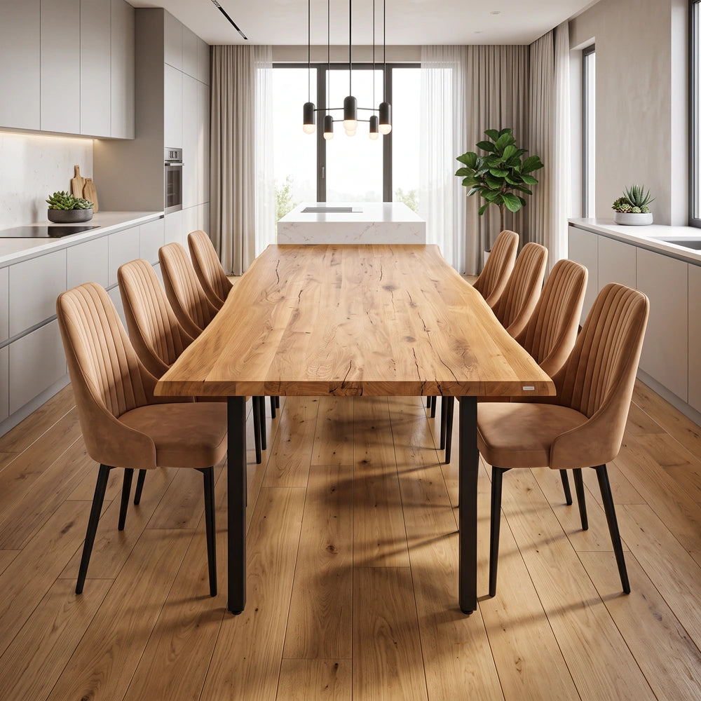 Eichentisch im rustikalen Stil – für 8 Personen – 200 x 100 x 4 cm
