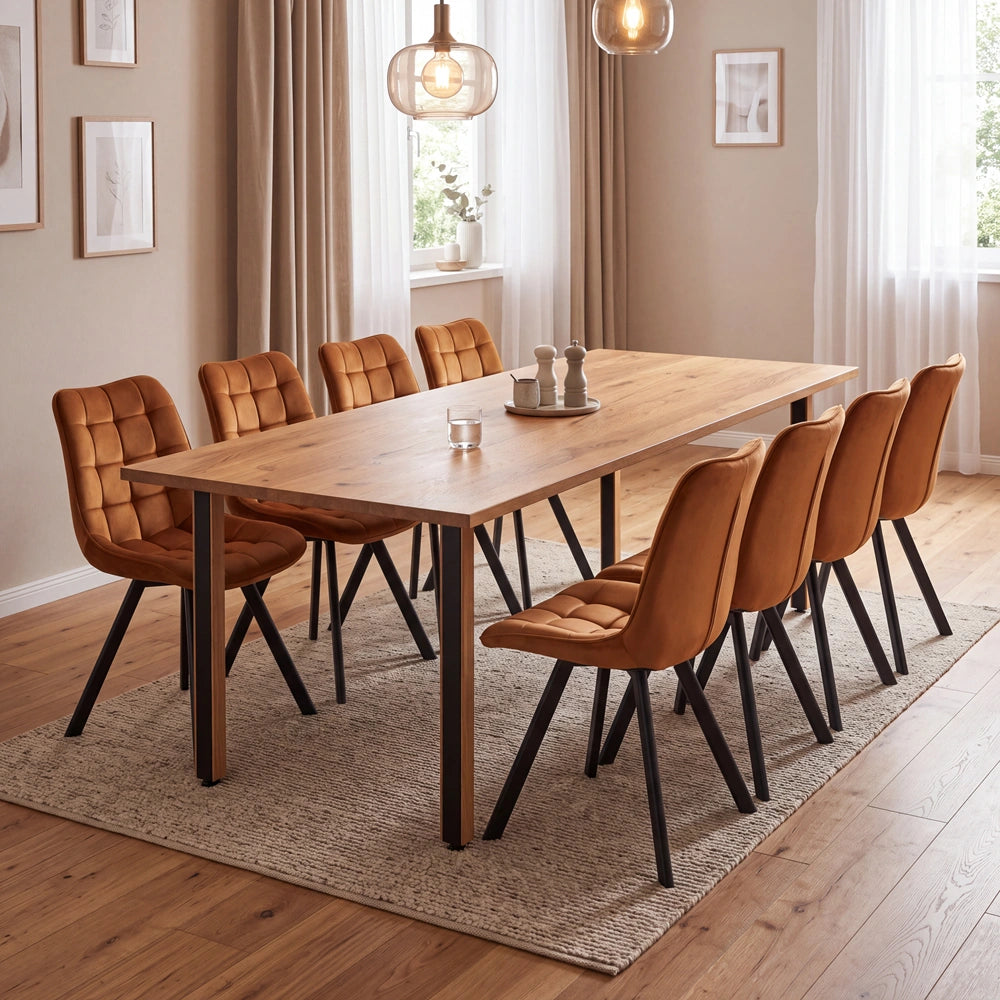 Eichenholztisch im klassischen Stil – für 8 Personen – 200x100x2,6 cm