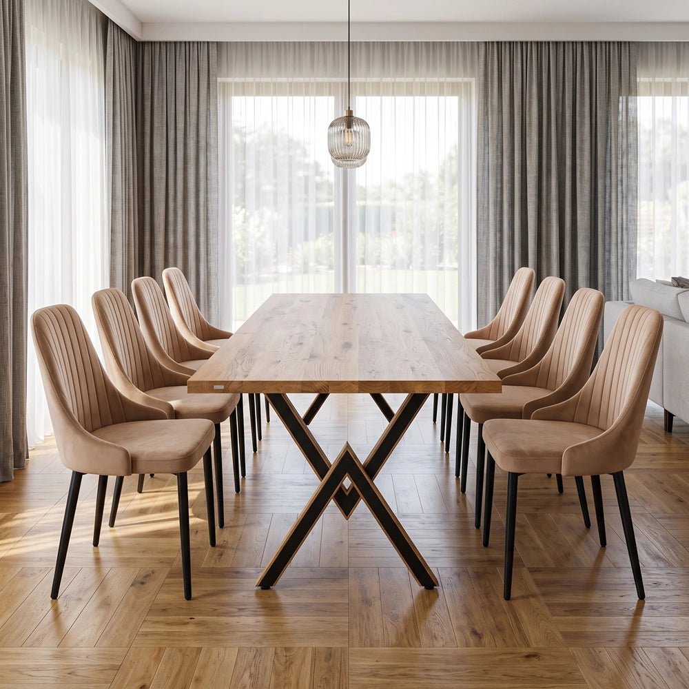Eichenholztisch im klassischen Stil – für 8 Personen – 200 x 100 x 4 cm