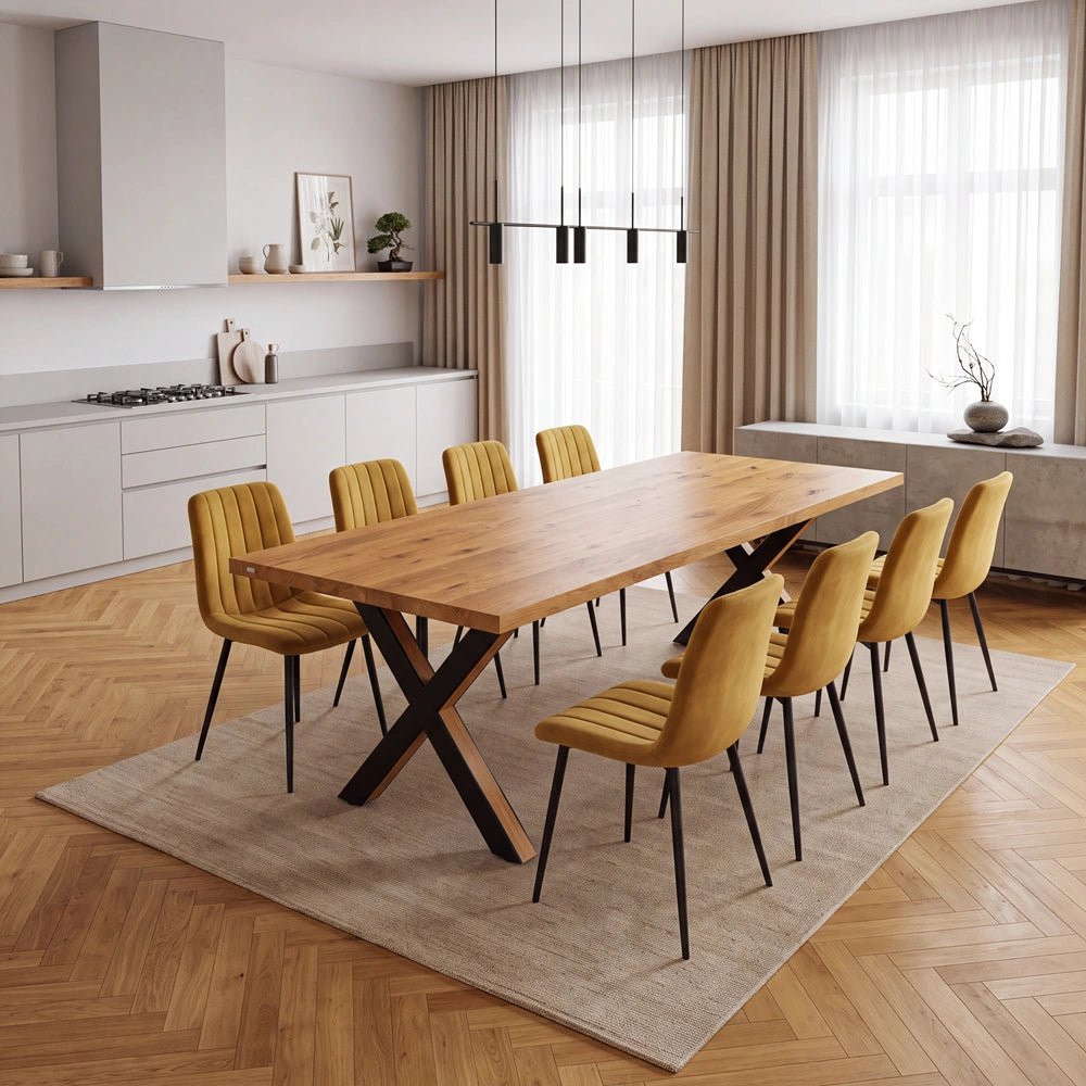 Eichenholztisch im klassischen Stil – für 8 Personen – 200 x 100 x 4 cm