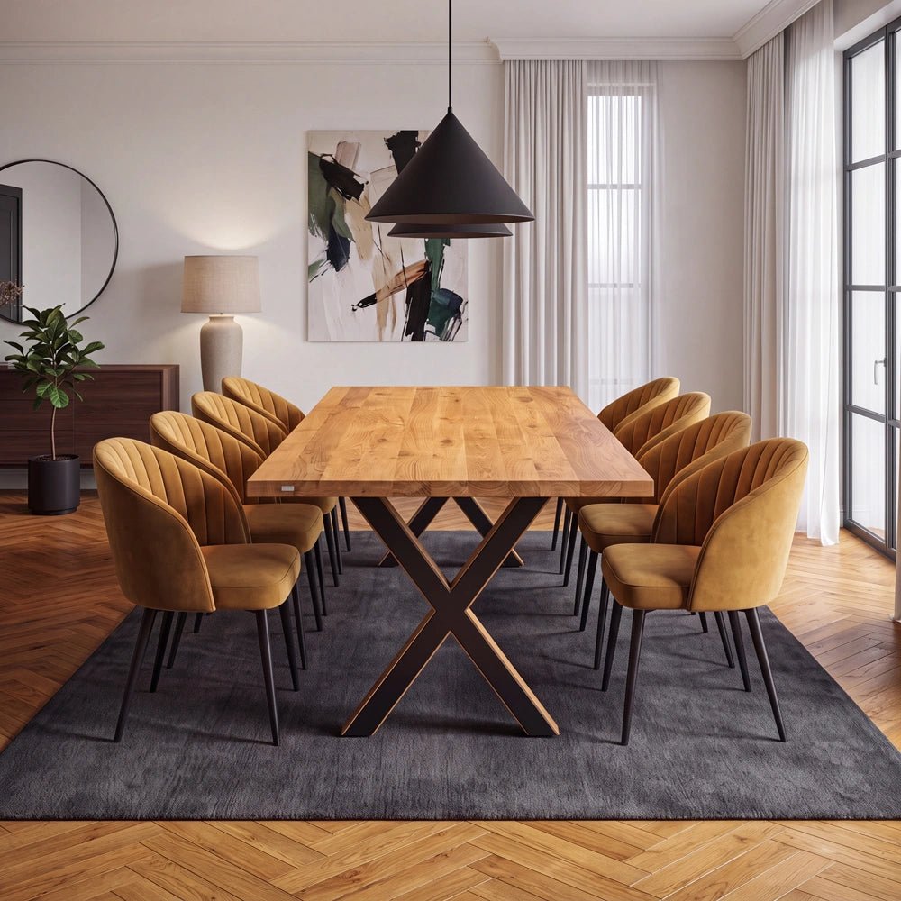 Eichenholztisch im klassischen Stil – für 8 Personen – 200 x 100 x 4 cm