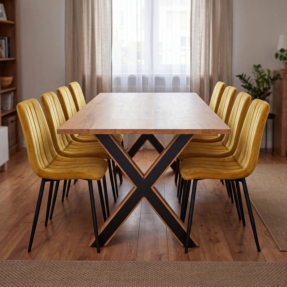 Eichenholztisch im klassischen Stil – für 8 Personen – 200x100x2,6 cm