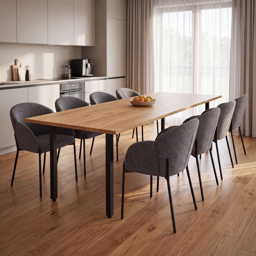 Eichenholztisch im klassischen Stil – für 8 Personen – 200x100x2,6 cm