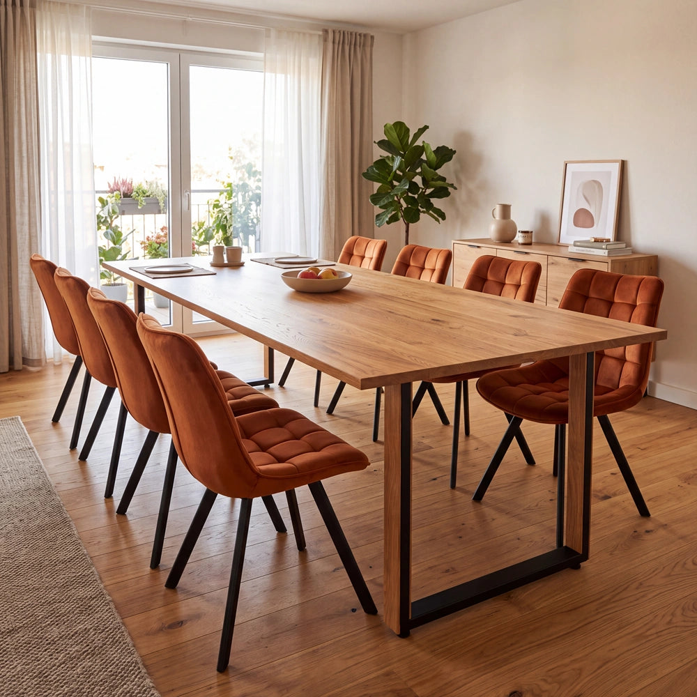 Eichenholztisch im klassischen Stil – für 8 Personen – 200x100x2,6 cm