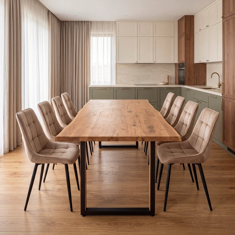 Eichentisch im rustikalen Stil – für 8 Personen – 200 x 100 x 4 cm