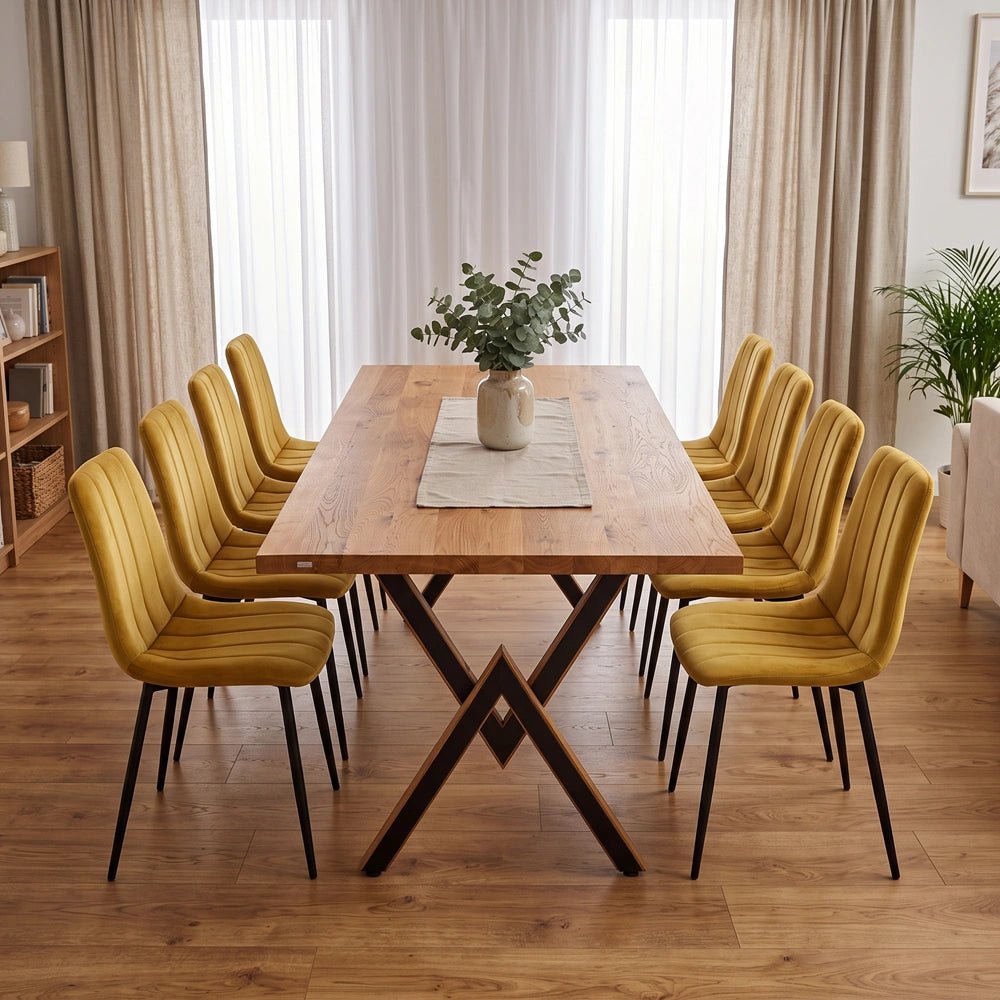 Eichenholztisch im klassischen Stil – für 8 Personen – 200 x 100 x 4 cm
