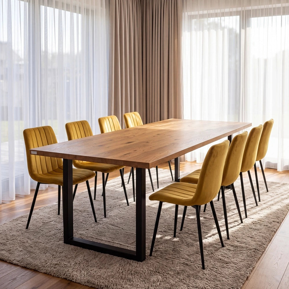 Eichenholztisch im klassischen Stil – für 8 Personen – 200x100x2,6 cm