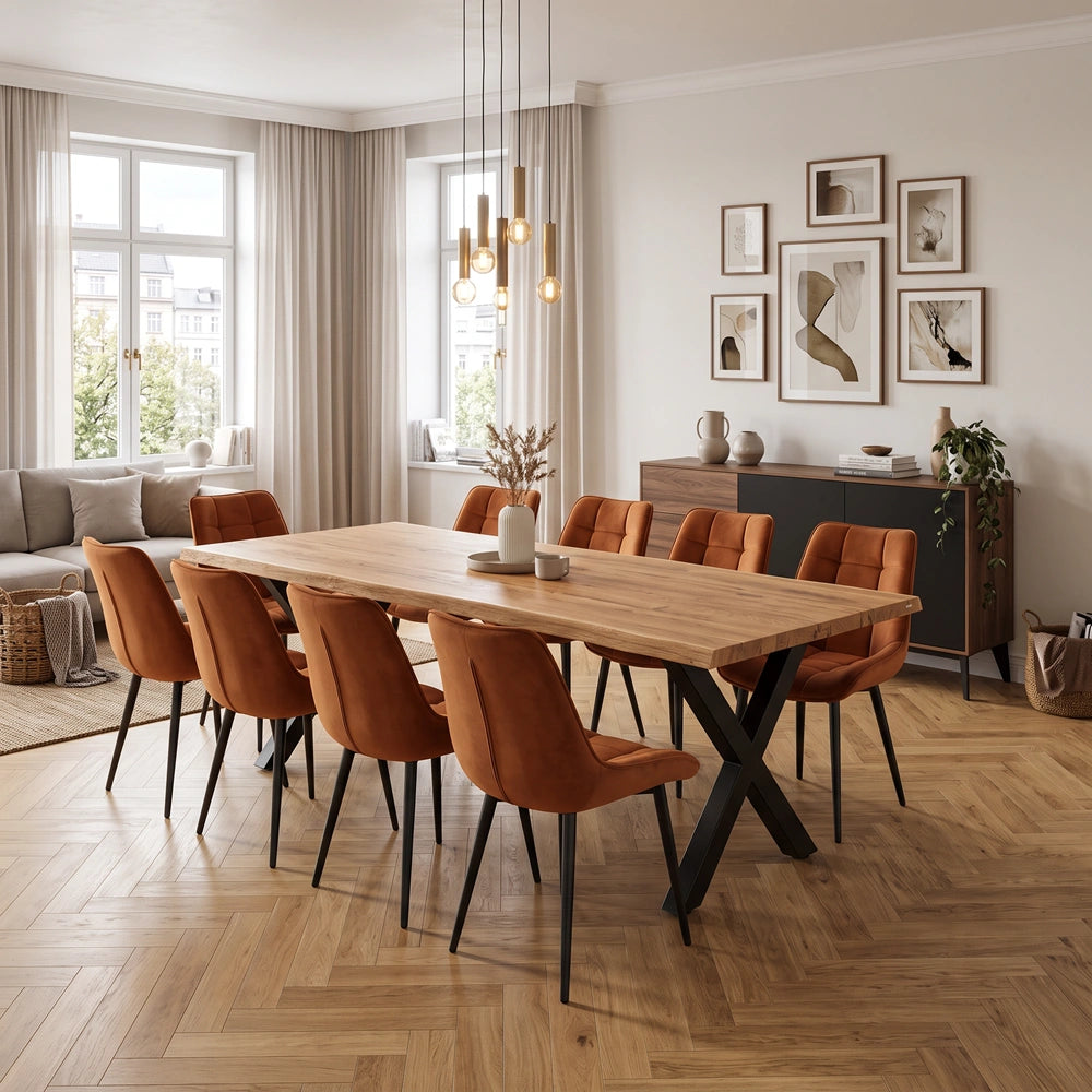 Eichentisch im rustikalen Stil – für 8 Personen – 200 x 100 x 4 cm
