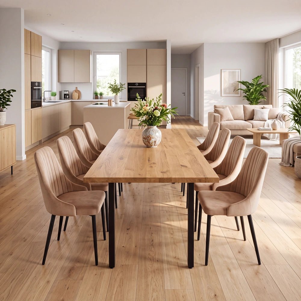Eichenholztisch im klassischen Stil – für 8 Personen – 200 x 100 x 4 cm
