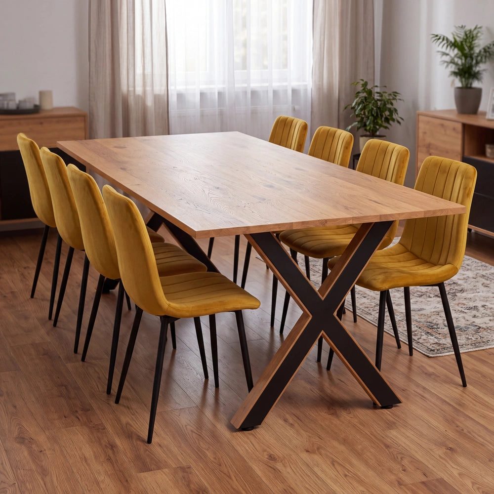 Eichenholztisch im klassischen Stil – für 8 Personen – 200x100x2,6 cm