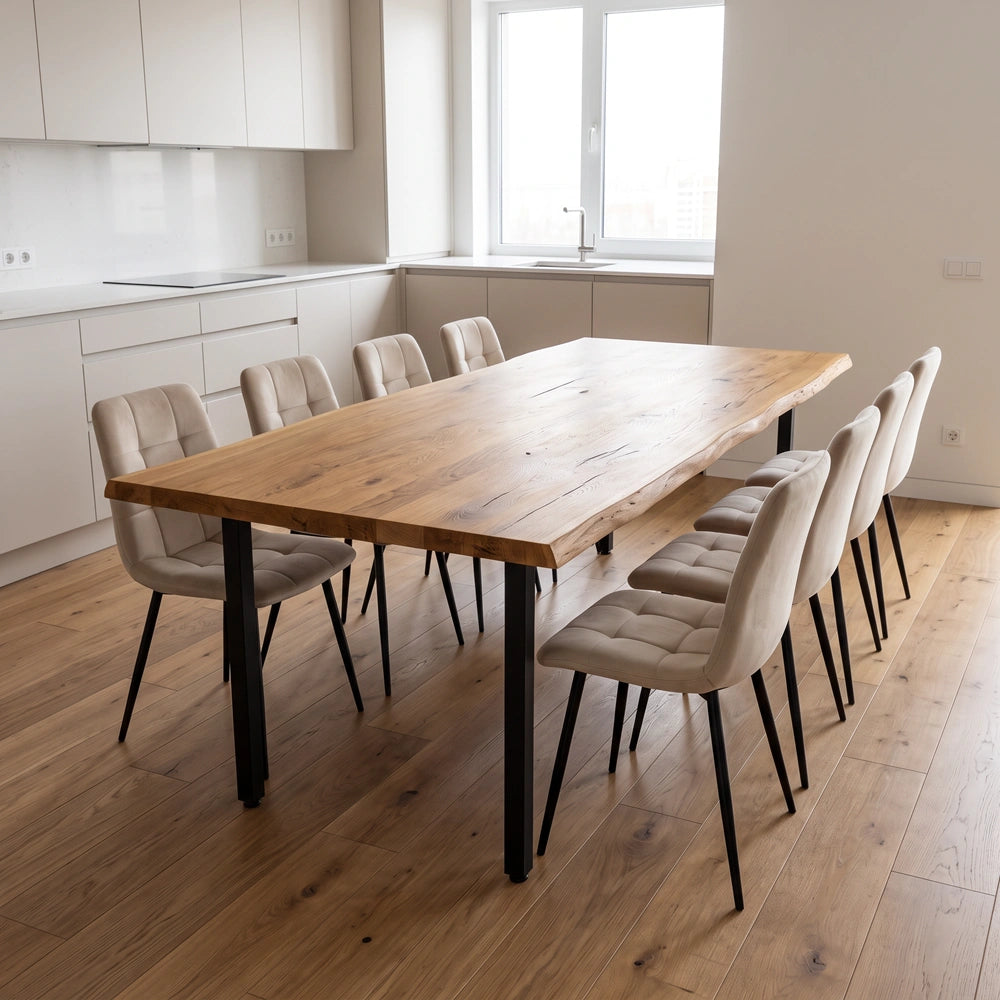Eichentisch im rustikalen Stil – für 8 Personen – 200 x 100 x 4 cm