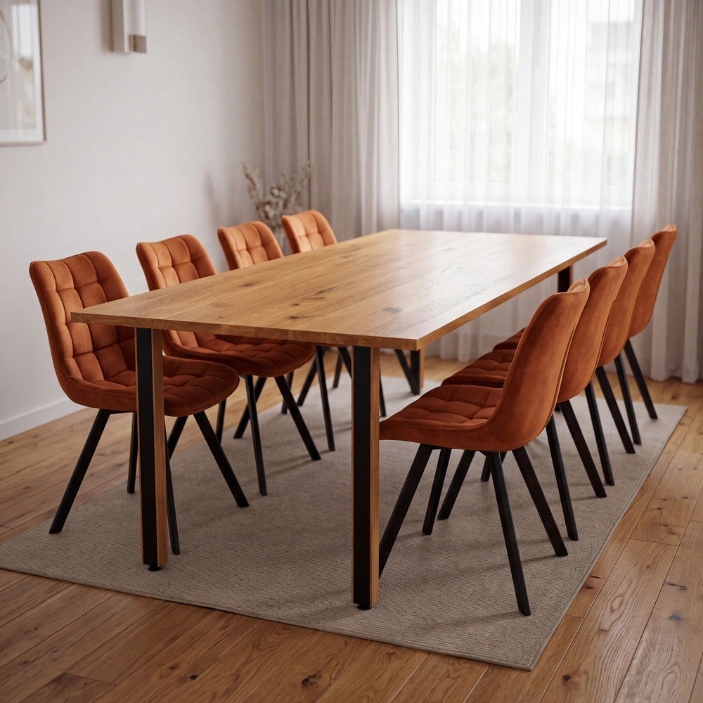 Eichenholztisch im klassischen Stil – für 8 Personen – 200x100x2,6 cm