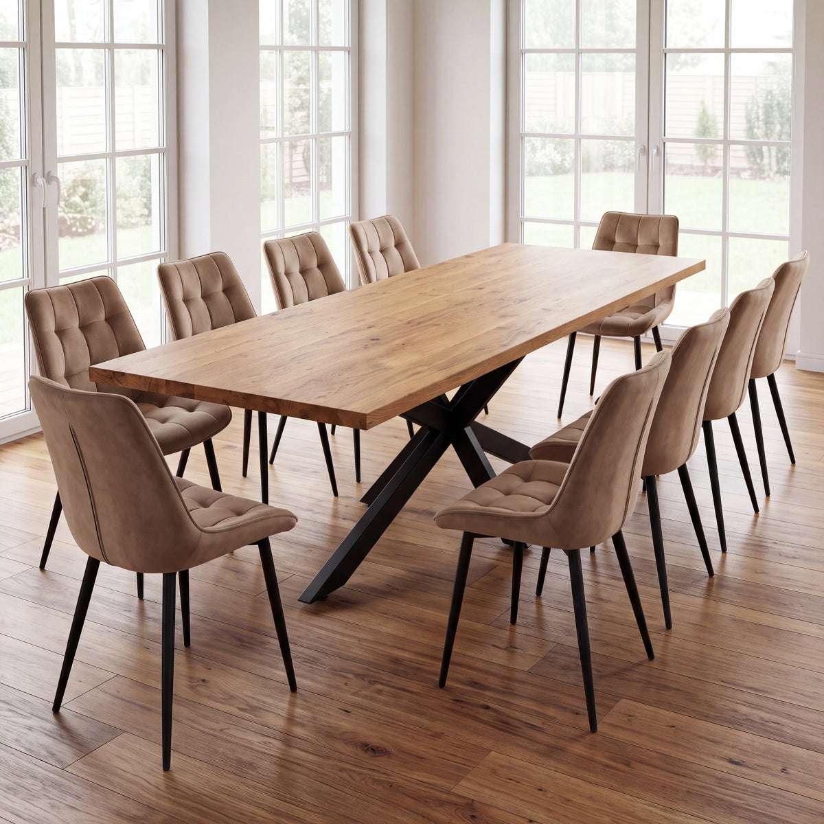 Eichenholztisch im klassischen Stil – für 8 Personen – 200 x 100 x 4 cm