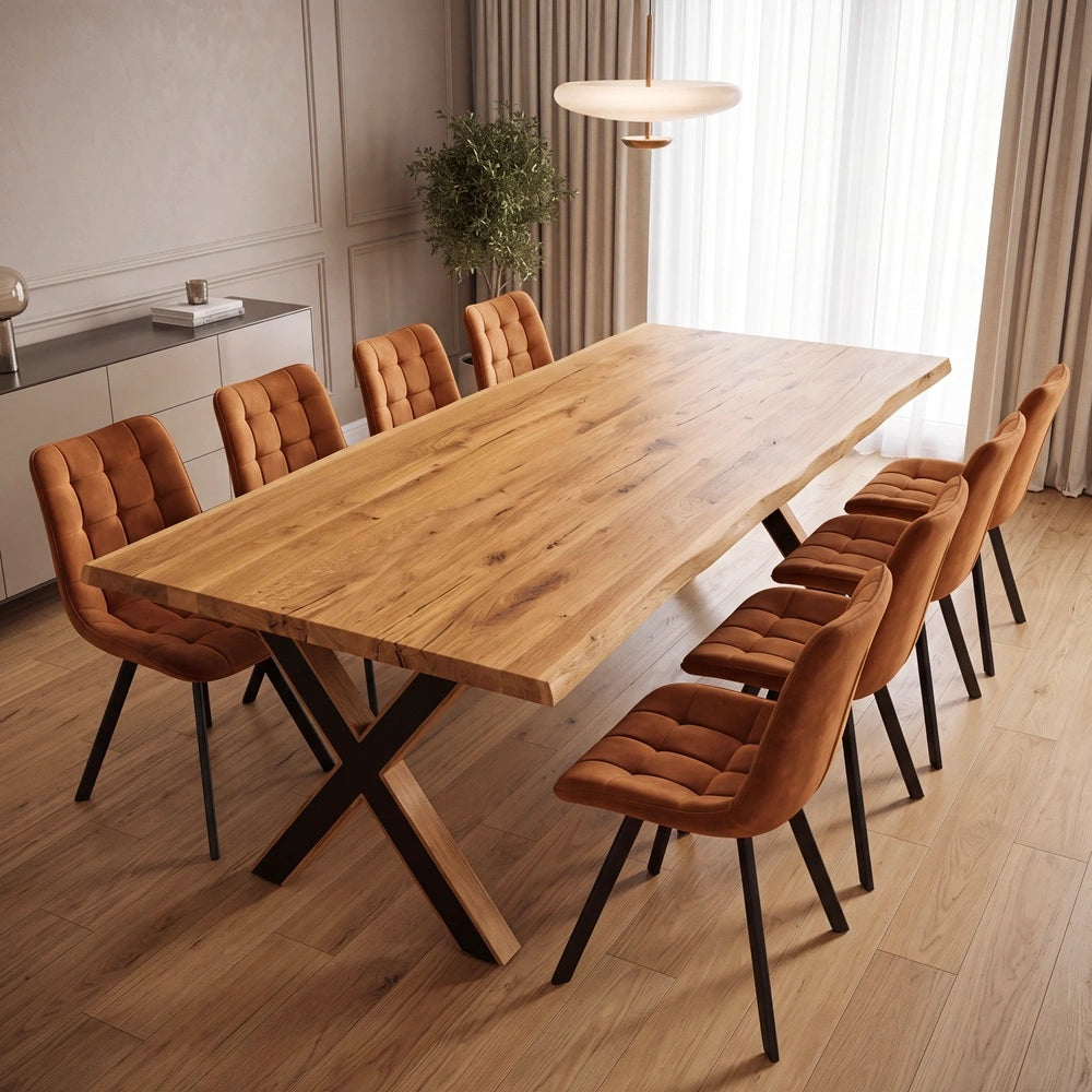 Eichentisch im rustikalen Stil – für 8 Personen – 200 x 100 x 4 cm