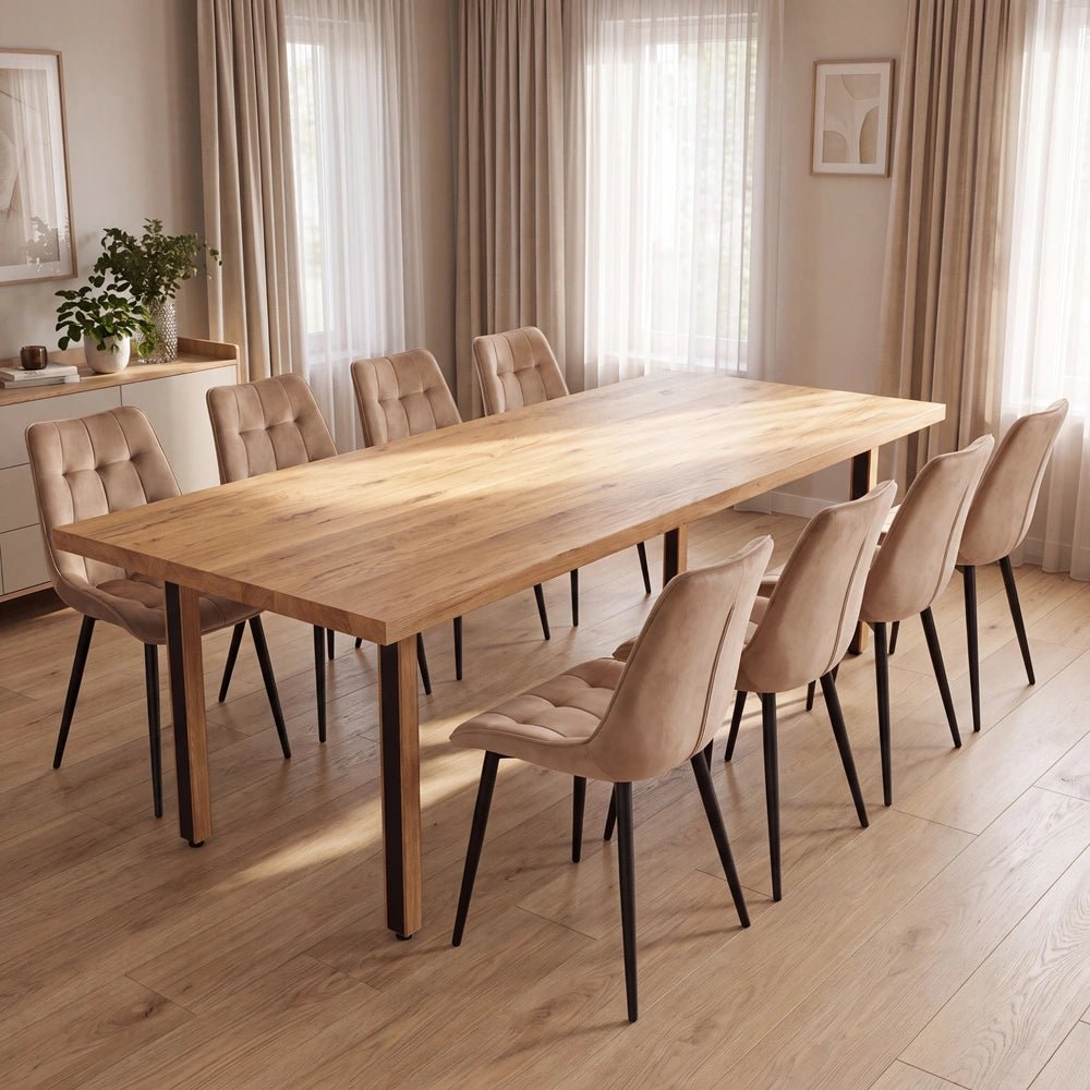 Eichenholztisch im klassischen Stil – für 8 Personen – 200 x 100 x 4 cm