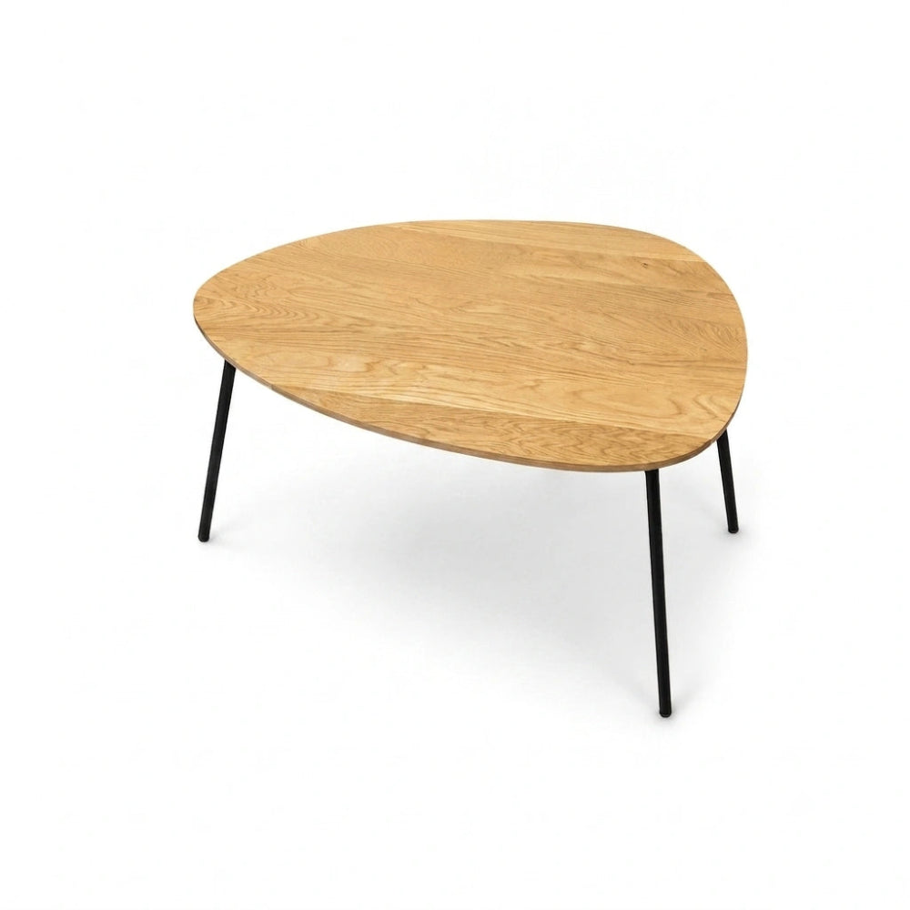 Ovaler Couchtisch aus massivem Eichenholz – 59,5x80x2,6 cm