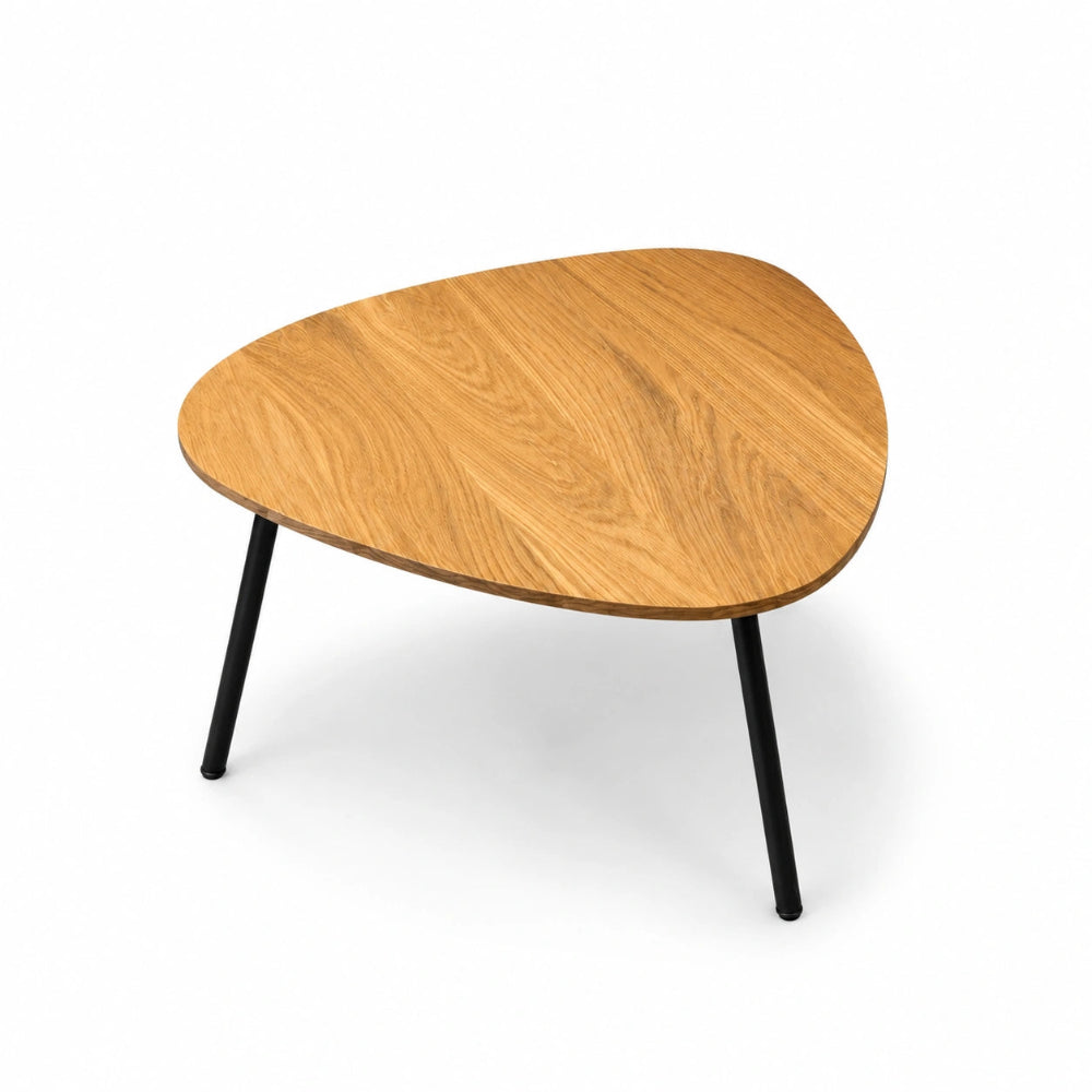 Ovaler Couchtisch aus massivem Eichenholz – 48x50x2,6 cm
