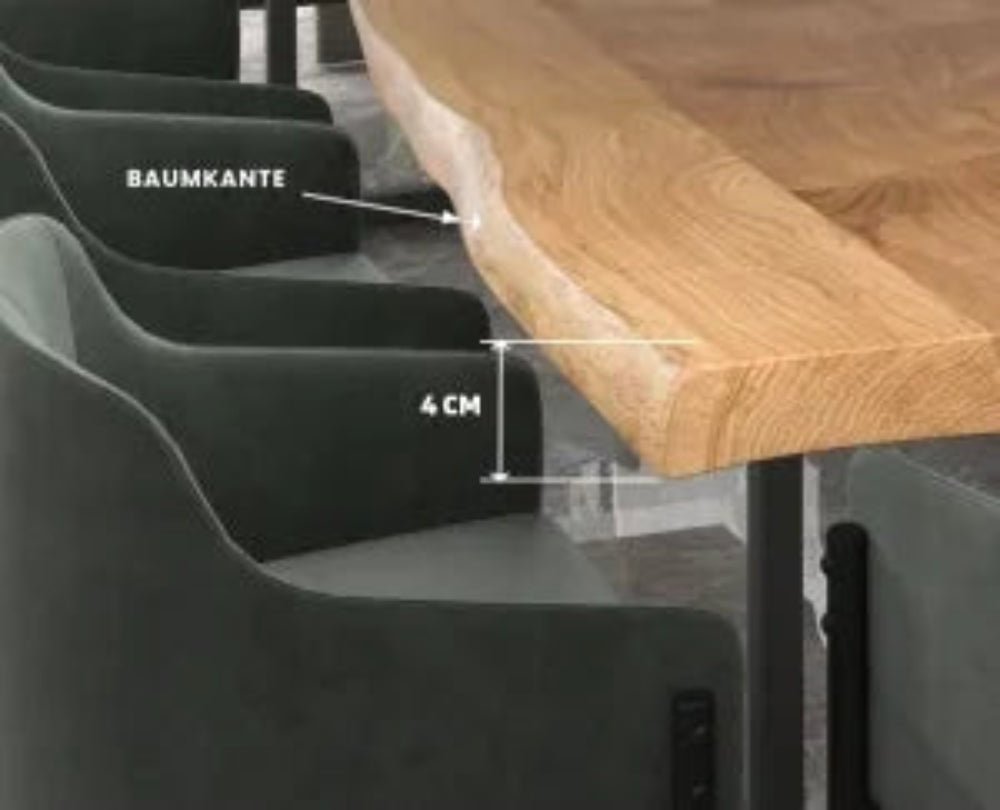 Eichenholztisch im rustikalen Stil – für 10 Personen – 240 x 100 x 4 cm