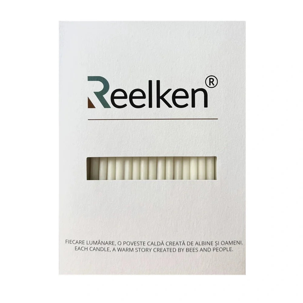 Lumanari decorative din ceara naturala culoare alba Nr. 140 – set 50 bucati - Reelken