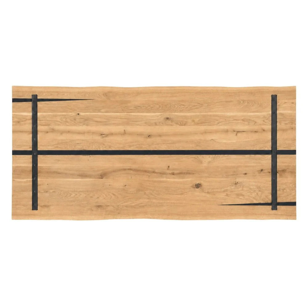Masa din stejar cu rasina – model rustic pentru 6 persoane - 160x80x4cm - Reelken