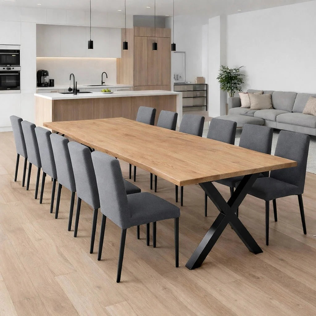 Masa din stejar masiv model rustic - 14 persoane -300x100x4cm - Reelken