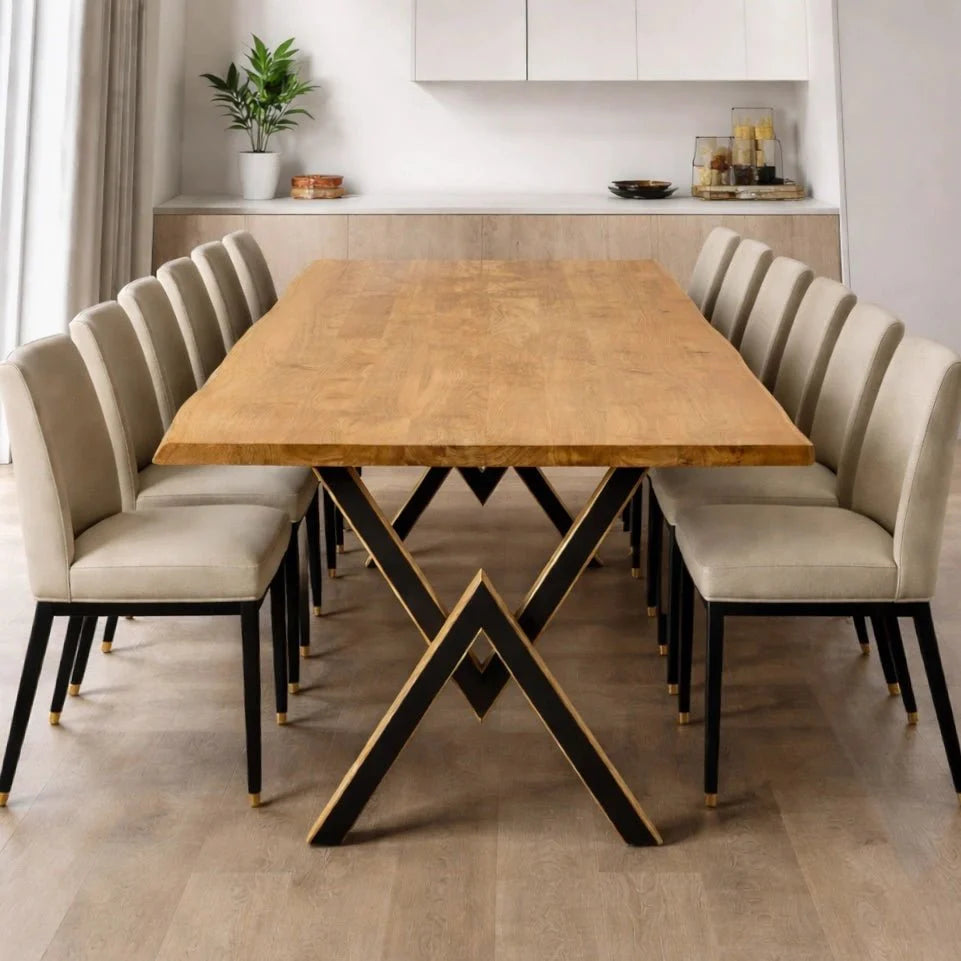 Masa din stejar masiv model rustic - 14 persoane -300x100x4cm - Reelken