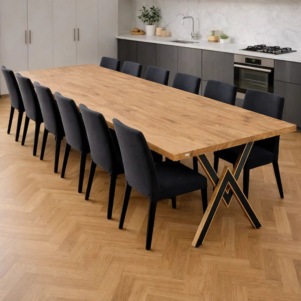 Masa din stejar model clasic - 12 persoane -260x100x4cm - Reelken