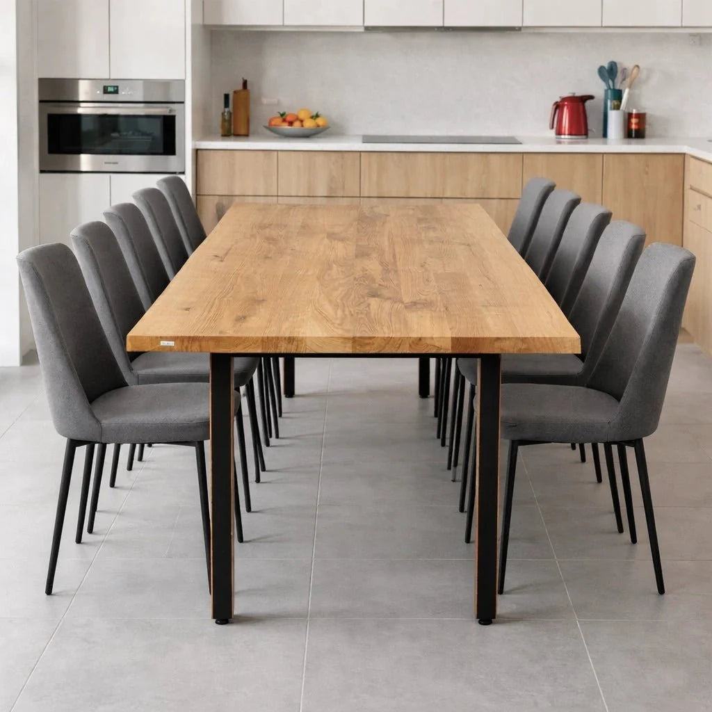 Masa din stejar model rustic - 10 persoane -220x100x4cm - Reelken