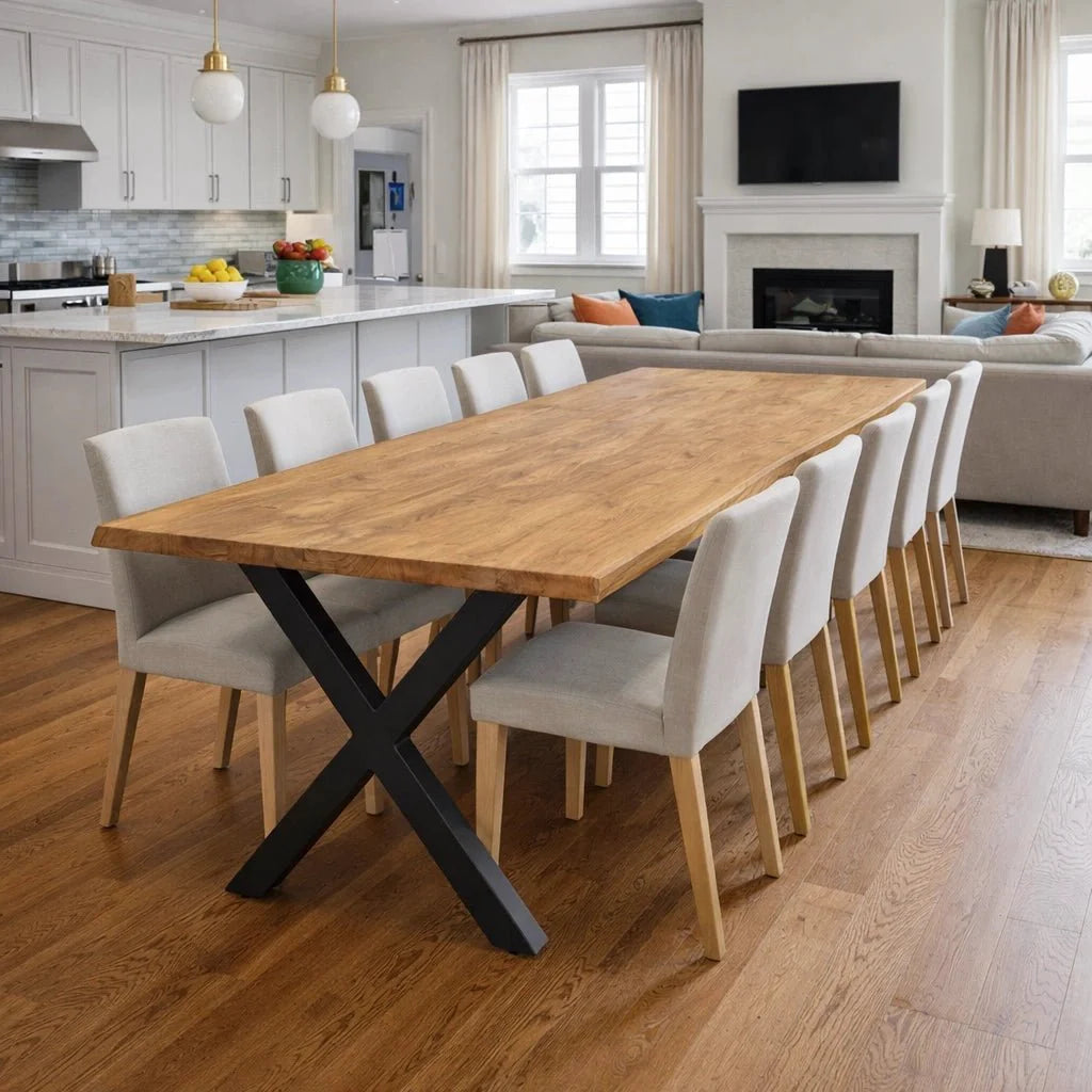 Masa din stejar model rustic - 10 persoane -240x100x4cm - Reelken