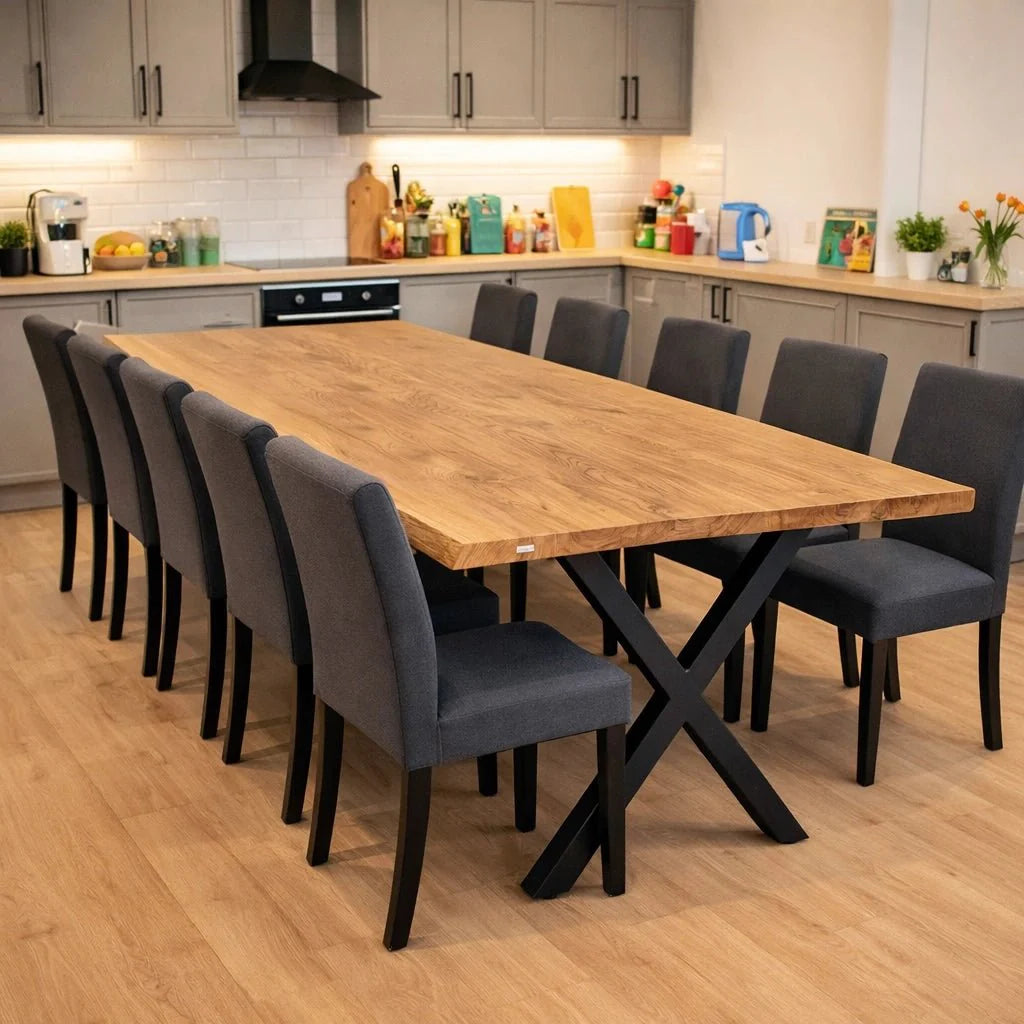 Masa din stejar model rustic - 10 persoane -240x100x4cm - Reelken
