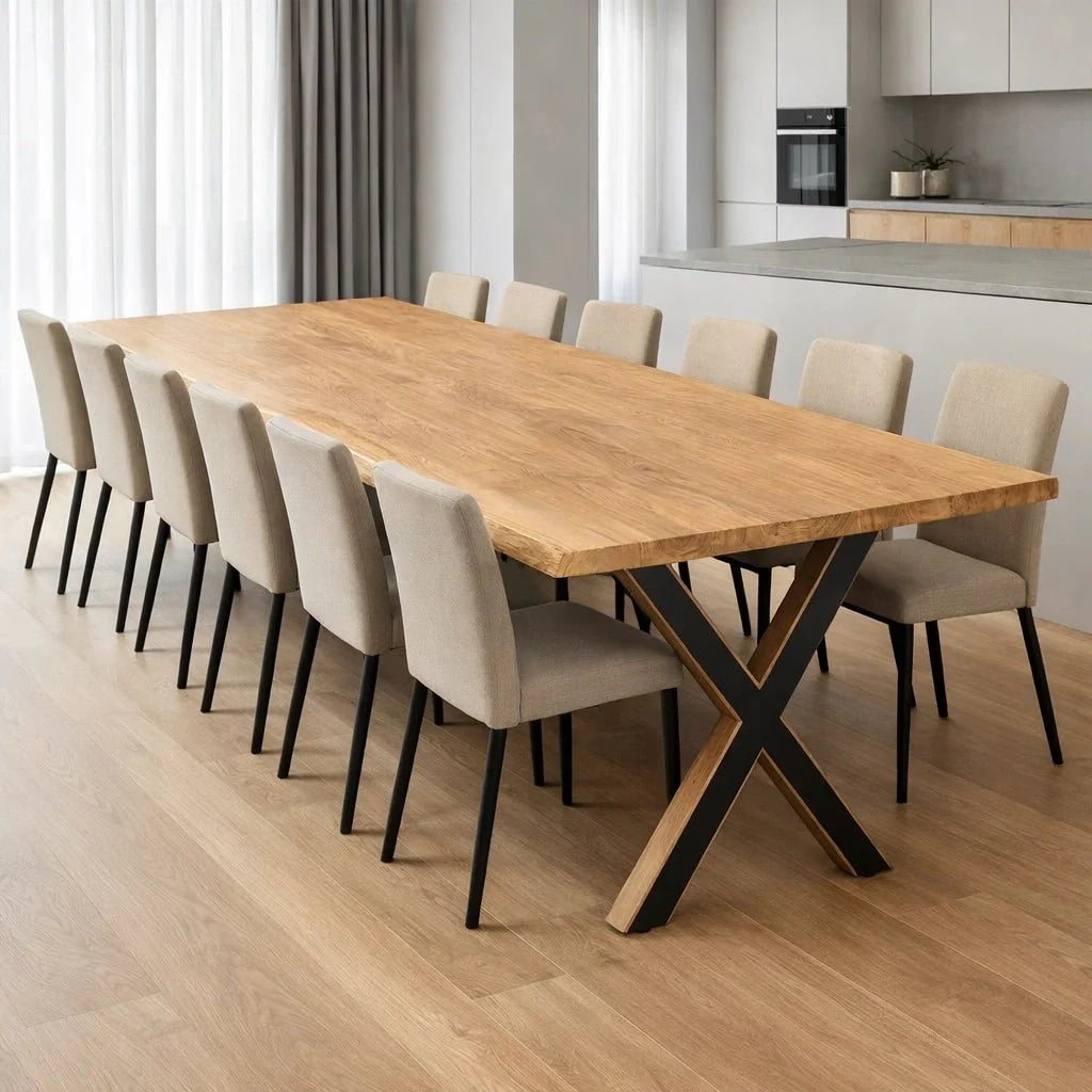 Masa din stejar model rustic - 12 persoane -260x100x4cm - Reelken