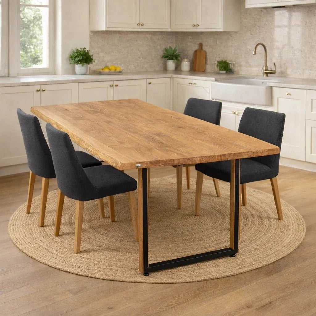 Masa din stejar model rustic - 4 persoane -120x70x4 - Reelken