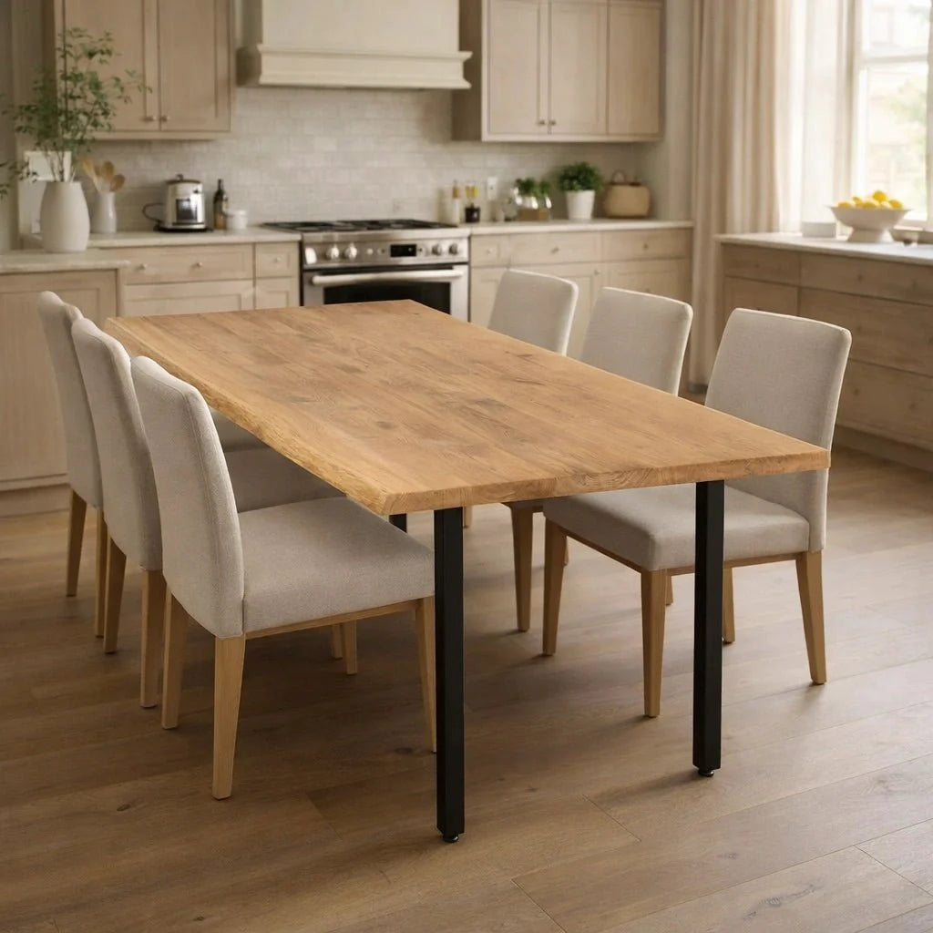 Masa din stejar model rustic - 6 persoane -160x80x4 - Reelken