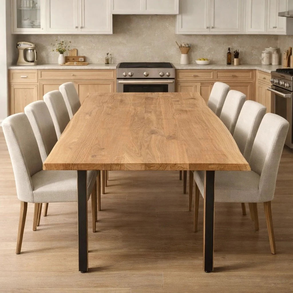 Masa din stejar model rustic - 8 persoane -200x100x4cm - Reelken