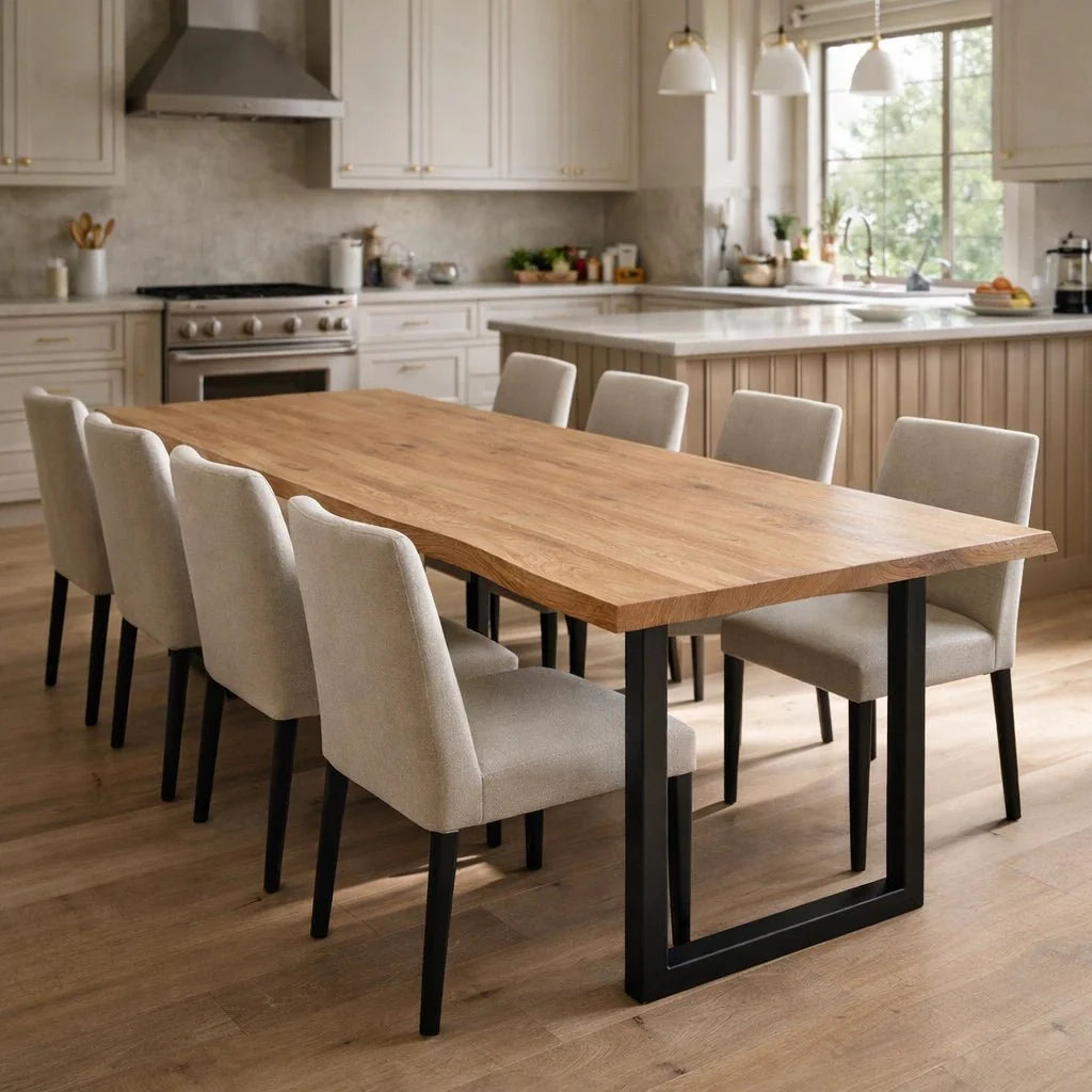 Masa din stejar model rustic - 8 persoane -200x100x4cm - Reelken